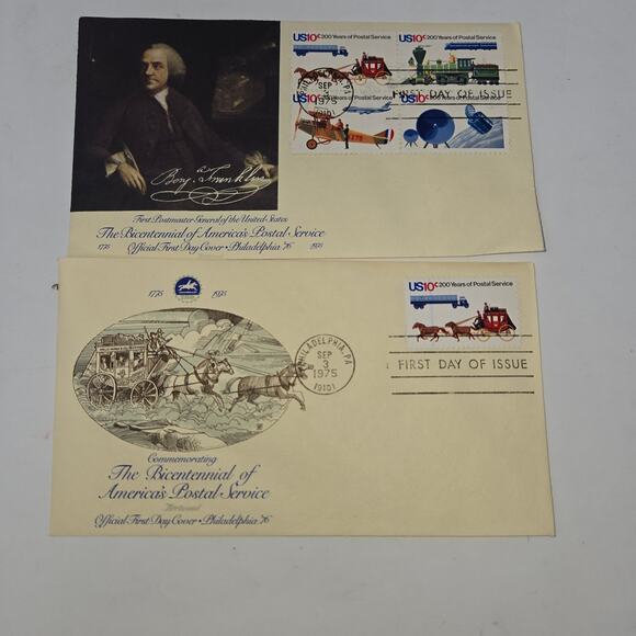Bicentennial of America's Postal Service First Run Envelope Set of 18 Stamps - Picture 11 of 16